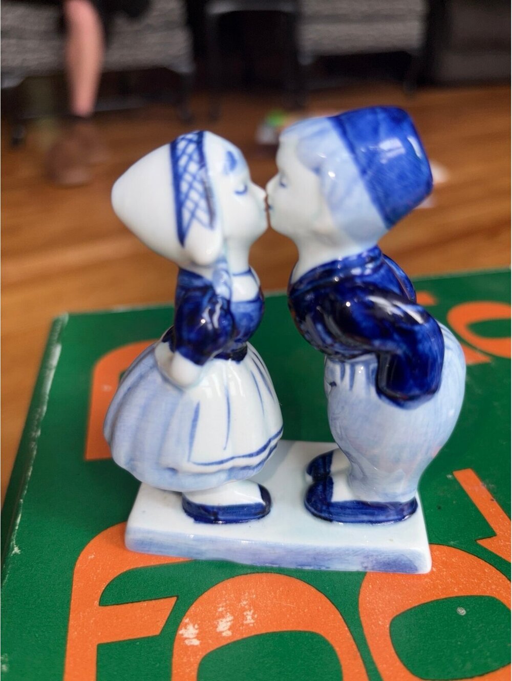 German Porcelain Figurines. Children Kissing.